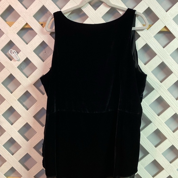 Lisa Rinna Collection Sleeveless Black Velvet Tank Chiffon Lining Side Zipper XL - Picture 2 of 8